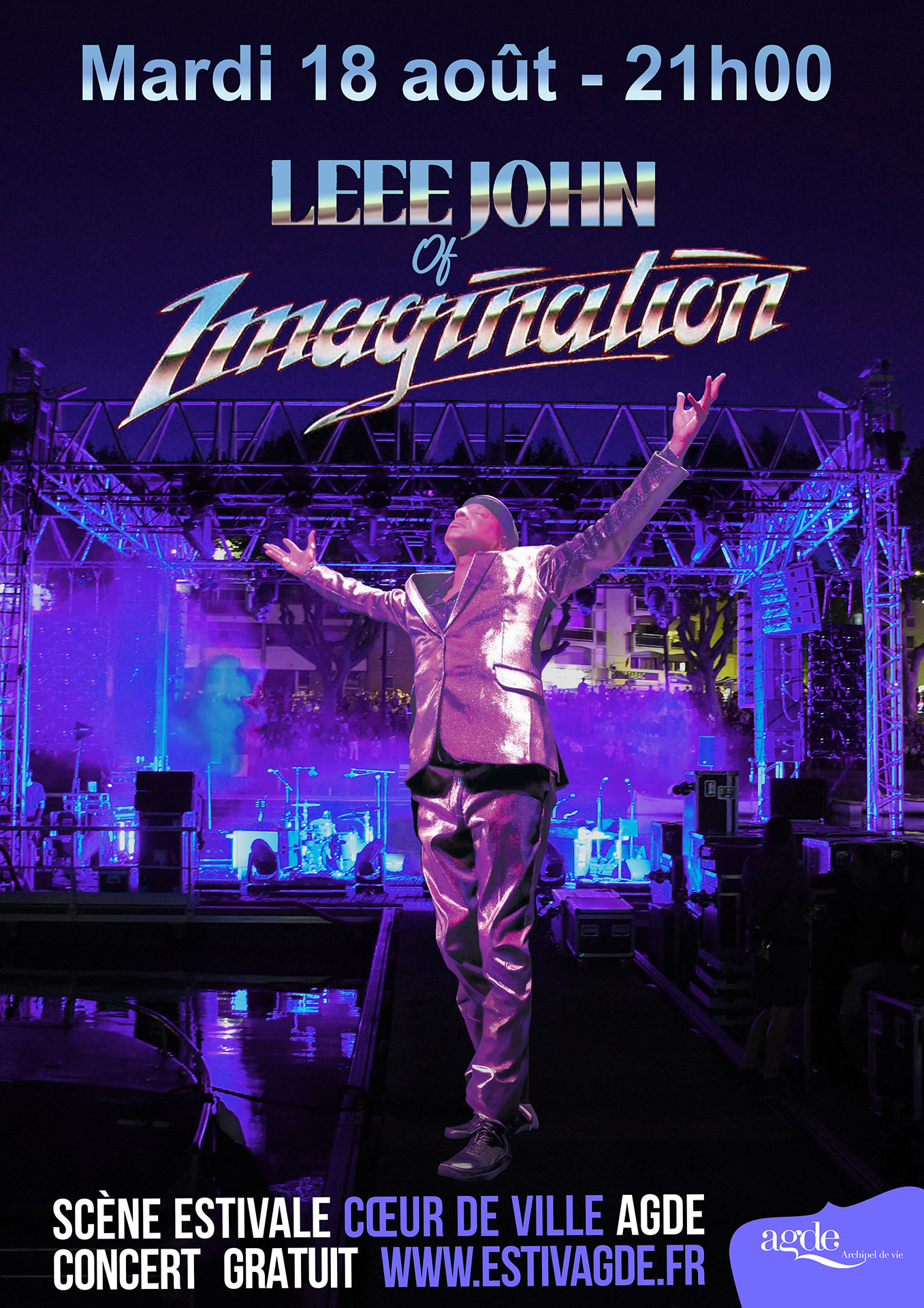 Affiche Leee John of Imagination, mardi 18 août à 21h