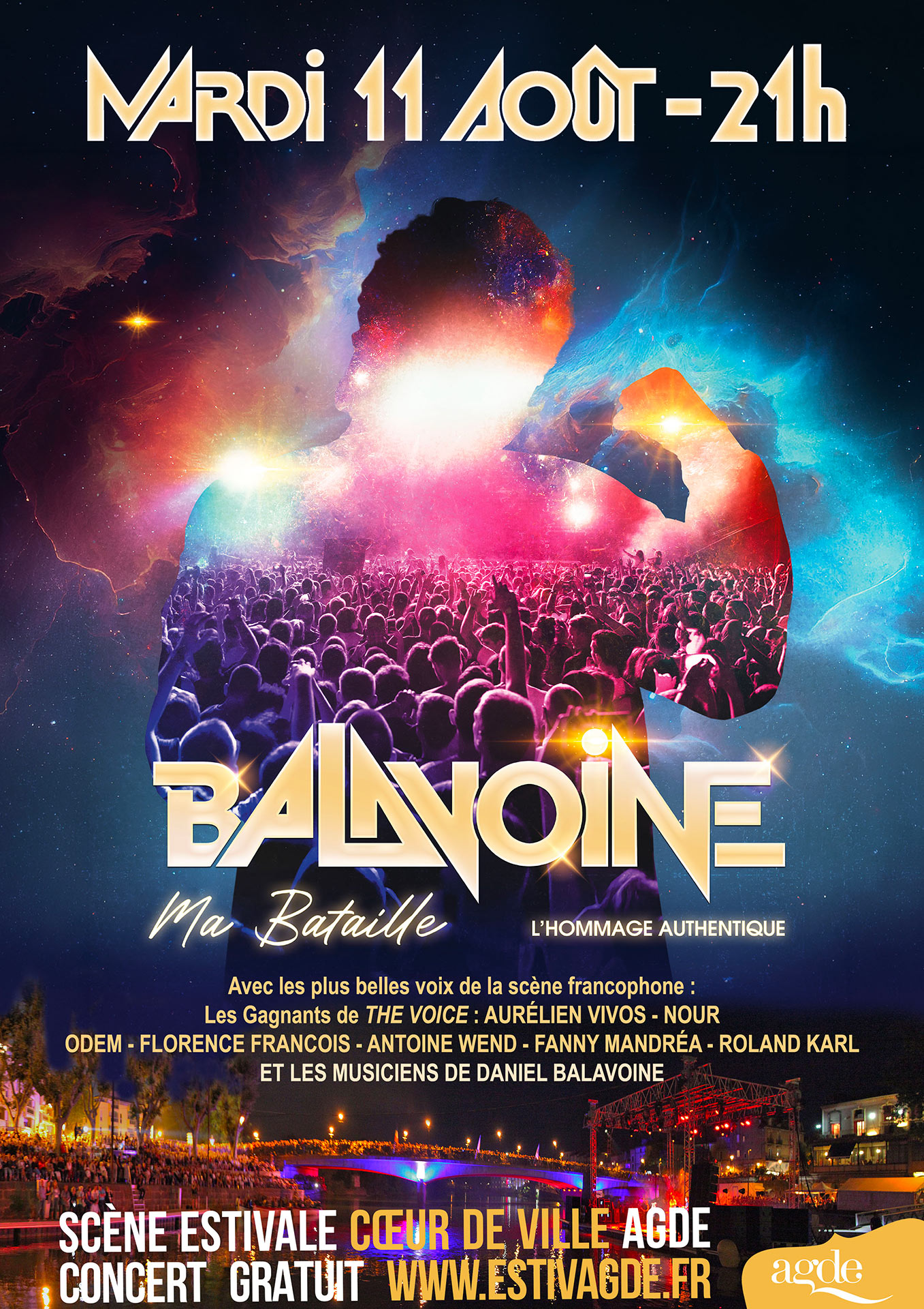 Affiche Balavoine Ma Bataille, mardi 11 août à 21h