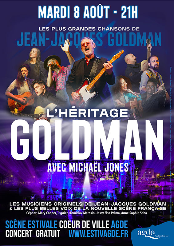 Héritage Goldman en concert sur la Scène Flottante d'Agde mardi 8 août 2023