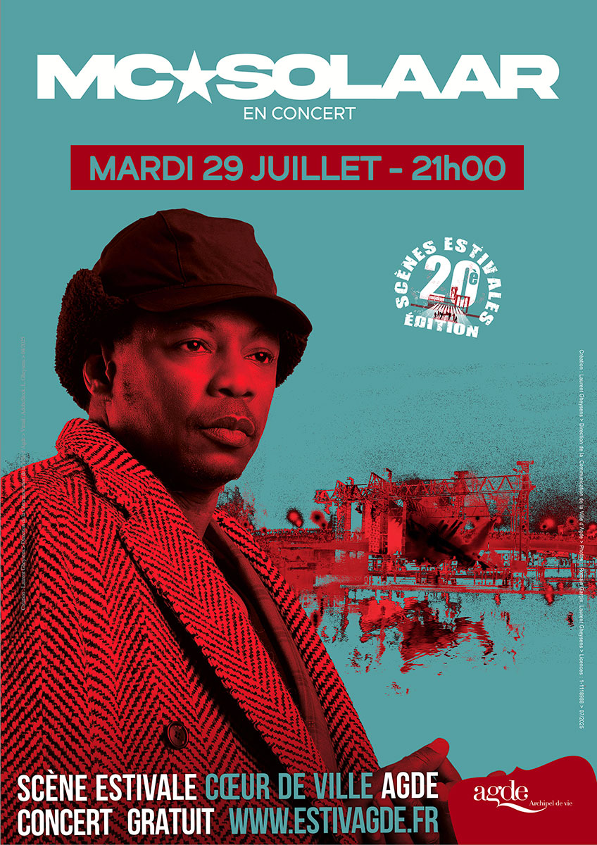 Mc Solaar en concert sur la Scène Flottante d'Agde le 29 juillet 2025